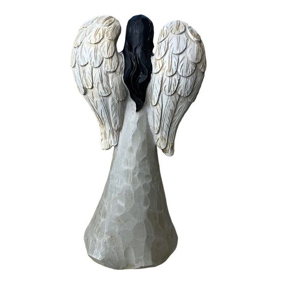 BURTON + Burton Carved Look Resin Angel Holding A Cross - Picture 5 of 9